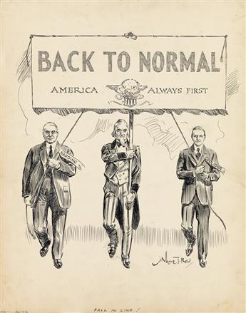 ALBERT T. REID. Group of 9 post-World War I era cartoons.